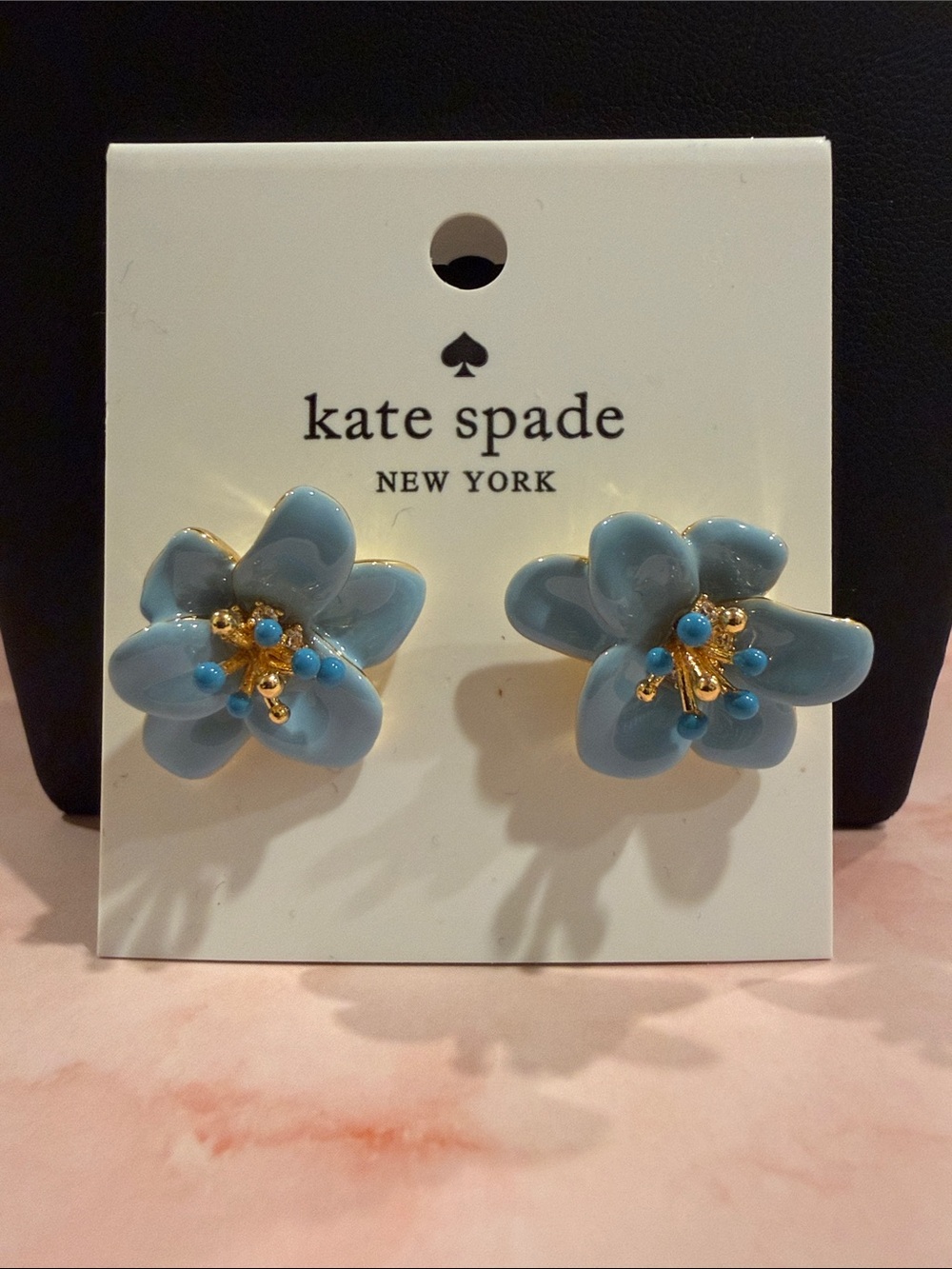 kate spade |♠️| Blue Flower Enamel & Crystal Cluster Stud Earrings